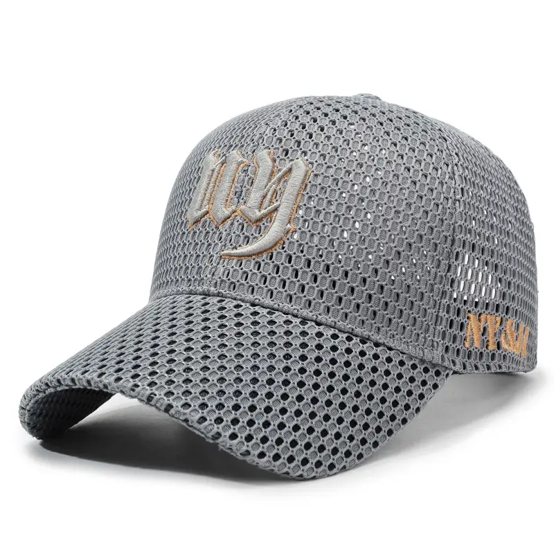 Large Mesh Baseball Cap with Embroidered Letter