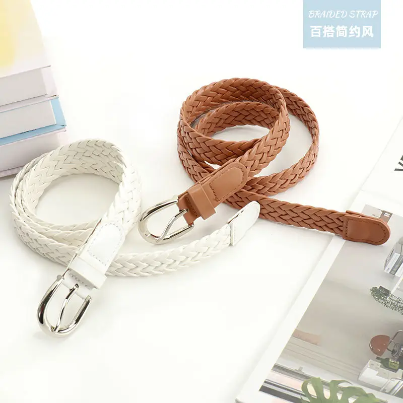 Black Retro Woven Women's Belt with Jeans Dress - Image 5