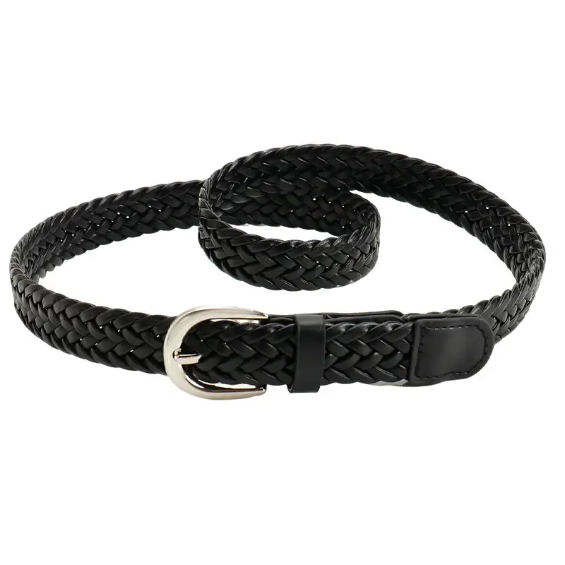 Black Retro Woven Women's Belt with Jeans Dress - Image 6
