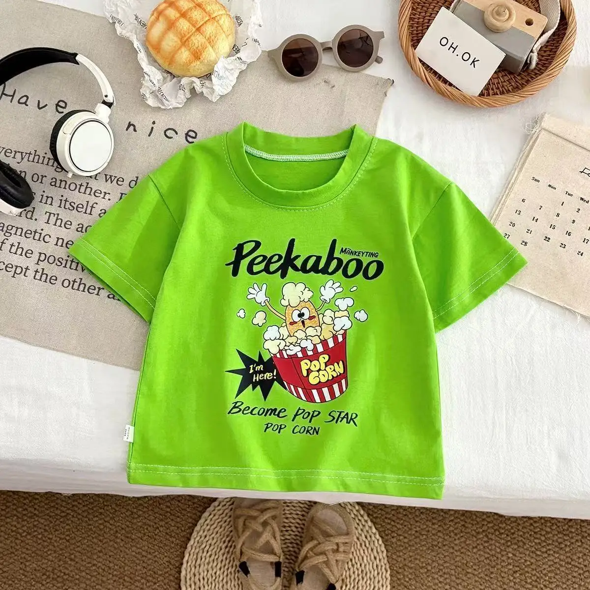 Children's Printed Cotton T-Shirts Medium Large Summer Wear — feature 6