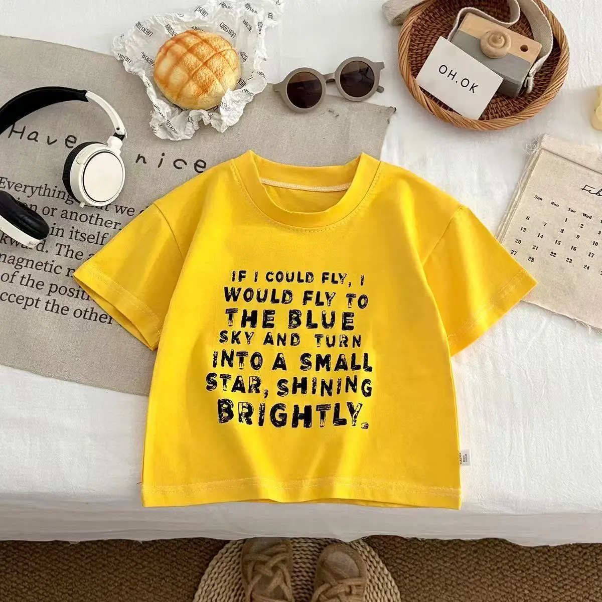 Children's Printed Cotton T-Shirts Medium Large Summer Wear