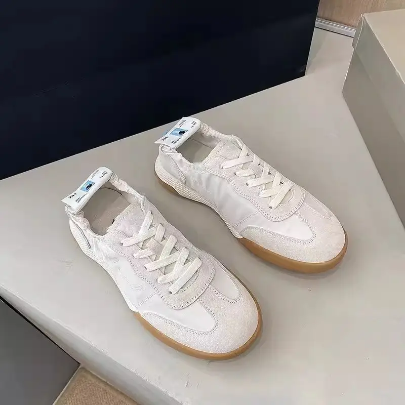 Trendy Popular Height-Increasing Thick-Soled German Training Shoes for Women 2025 Spring New Style Casual Flat Sports White Shoes — feature 12