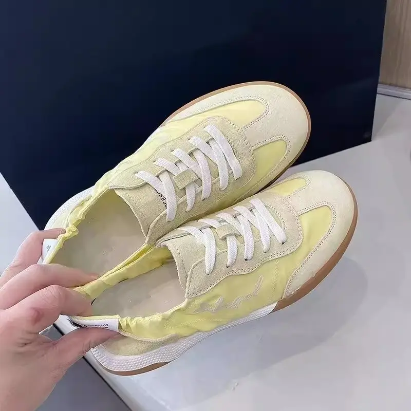 Trendy Popular Height-Increasing Thick-Soled German Training Shoes for Women 2025 Spring New Style Casual Flat Sports White Shoes — feature 16