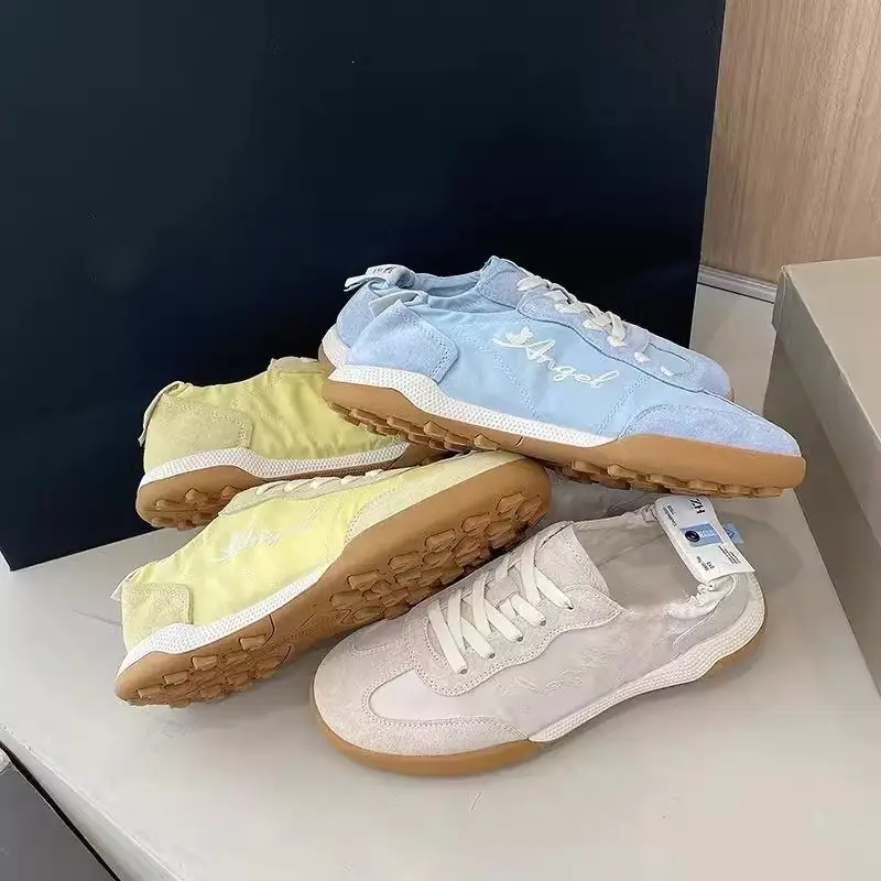 Trendy Popular Height-Increasing Thick-Soled German Training Shoes for Women 2025 Spring New Style Casual Flat Sports White Shoes — feature 2