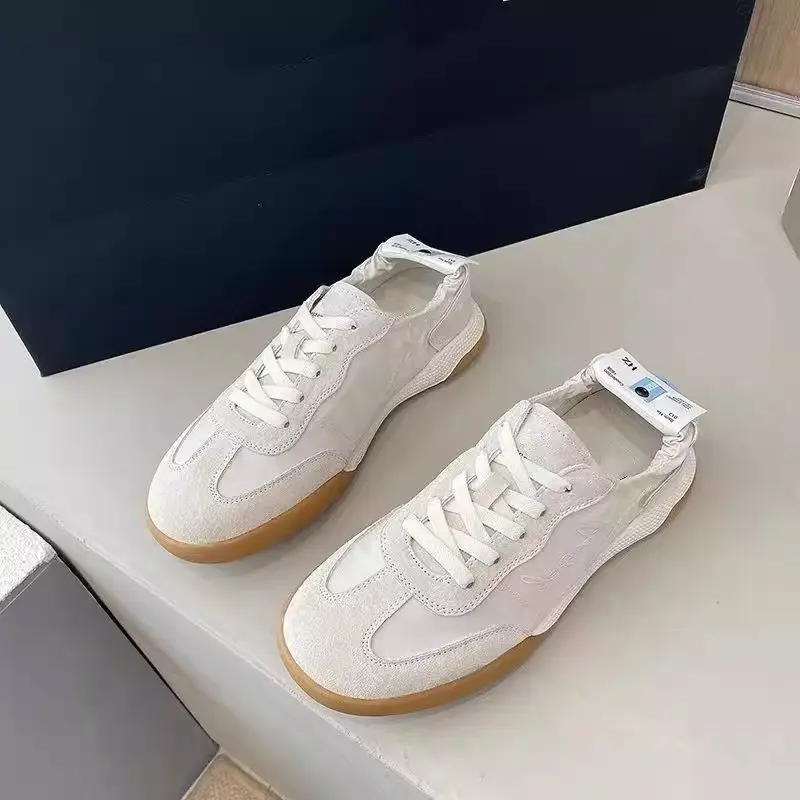 Trendy Popular Height-Increasing Thick-Soled German Training Shoes for Women 2025 Spring New Style Casual Flat Sports White Shoes — feature 6