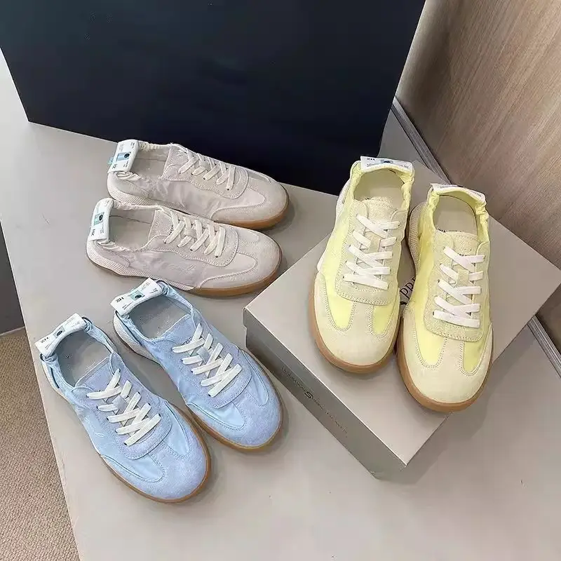 Trendy Popular Height-Increasing Thick-Soled German Training Shoes for Women 2025 Spring New Style Casual Flat Sports White Shoes — feature 7
