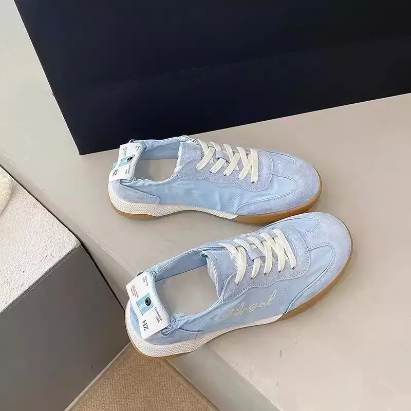 Trendy Popular Height-Increasing Thick-Soled German Training Shoes for Women 2025 Spring New Style Casual Flat Sports White Shoes — feature 8