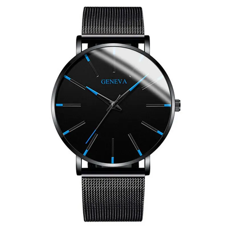 Men's Black Geneva Strap Quartz Watch
