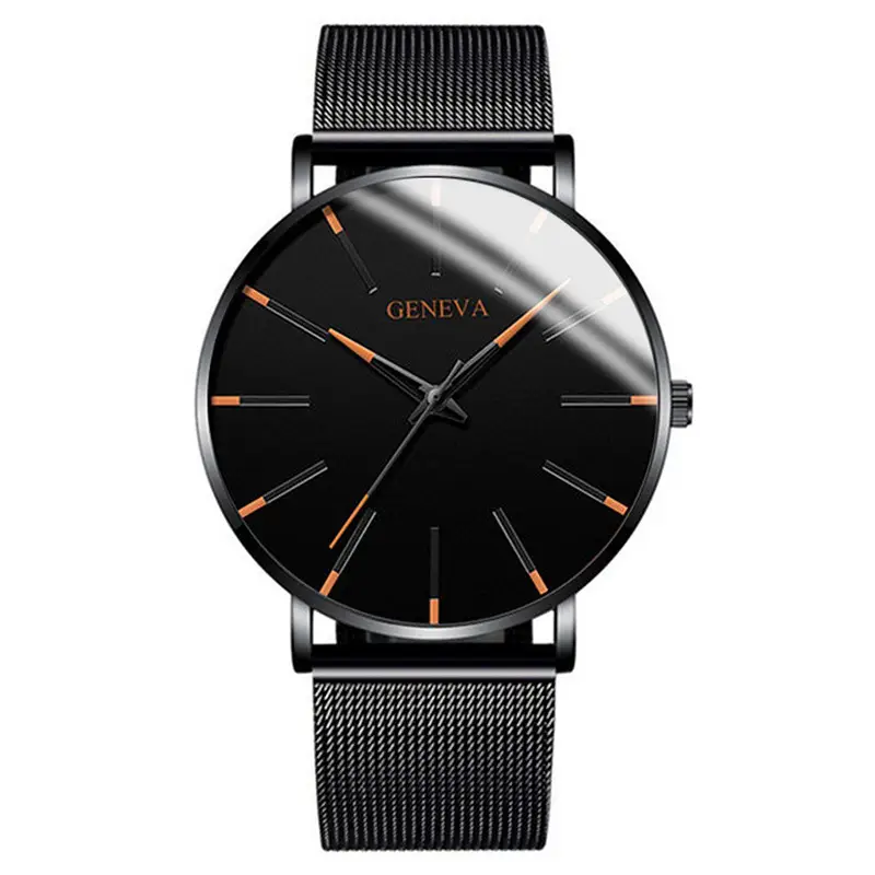 Men's Black Geneva Strap Quartz Watch