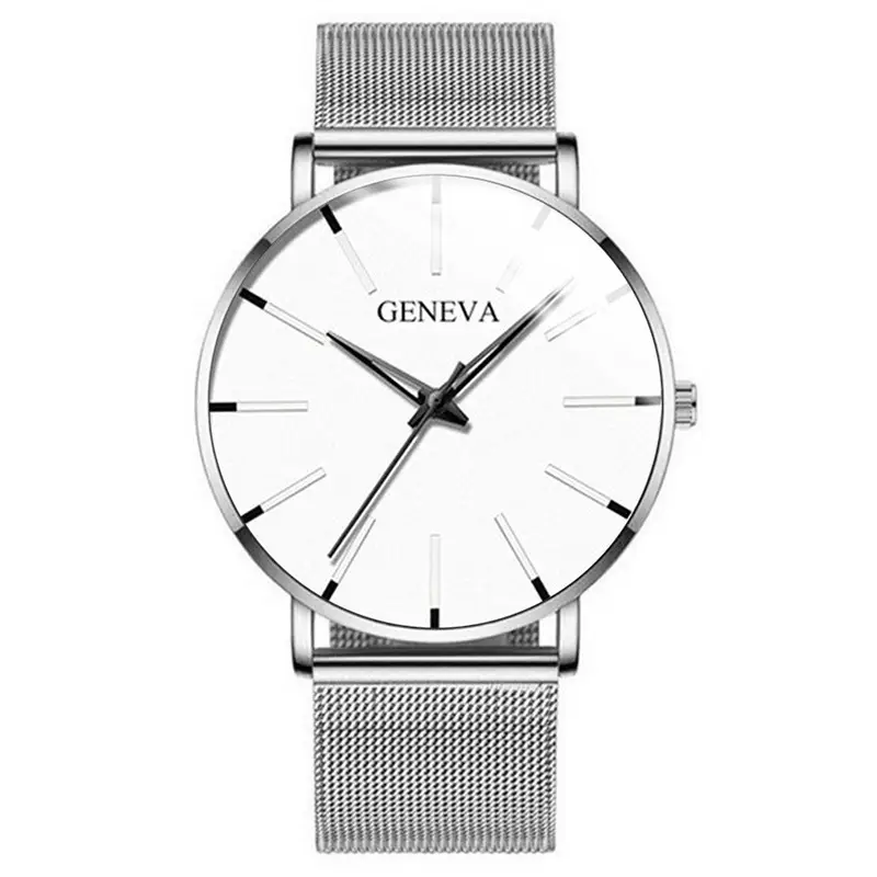 Men's Black Geneva Strap Quartz Watch