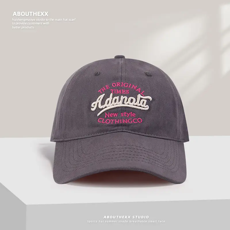 Korean Style Black Cap for Women with Letter Embroidery - Image 4