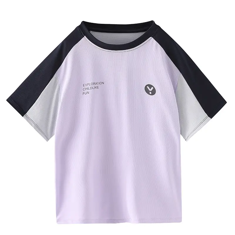 Kids Breathable T-Shirt Set Gray Blue Black Shorts - Image 3