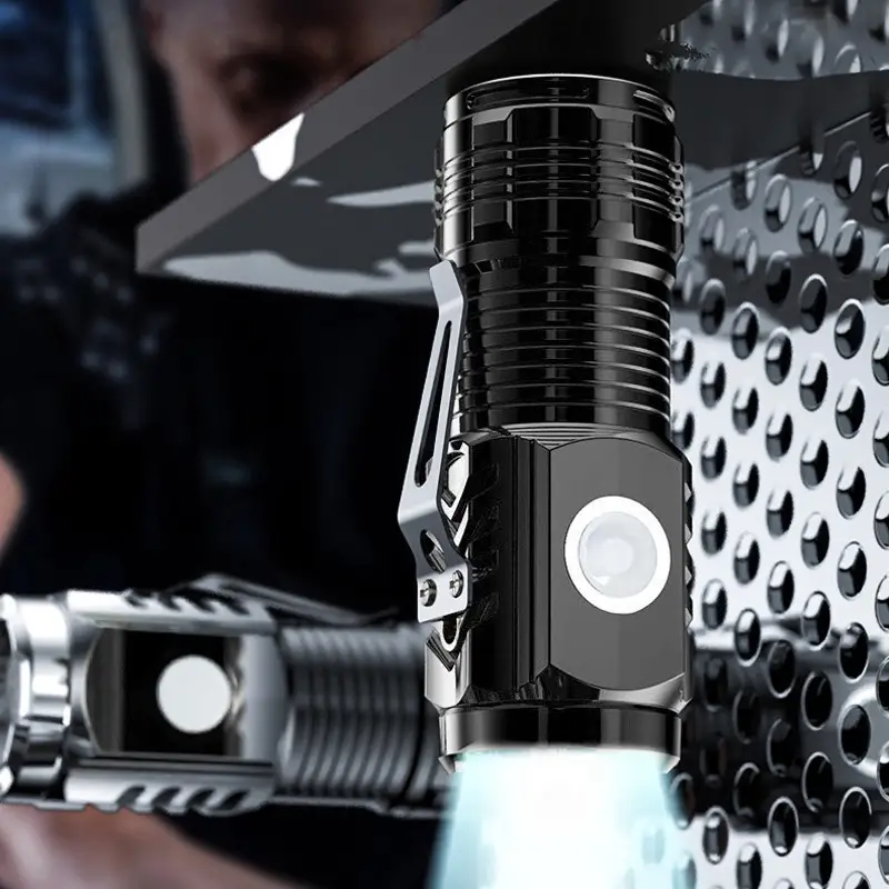 Magnetic Rechargeable Flashlight with Pen Clip & Three Colors - Image 5