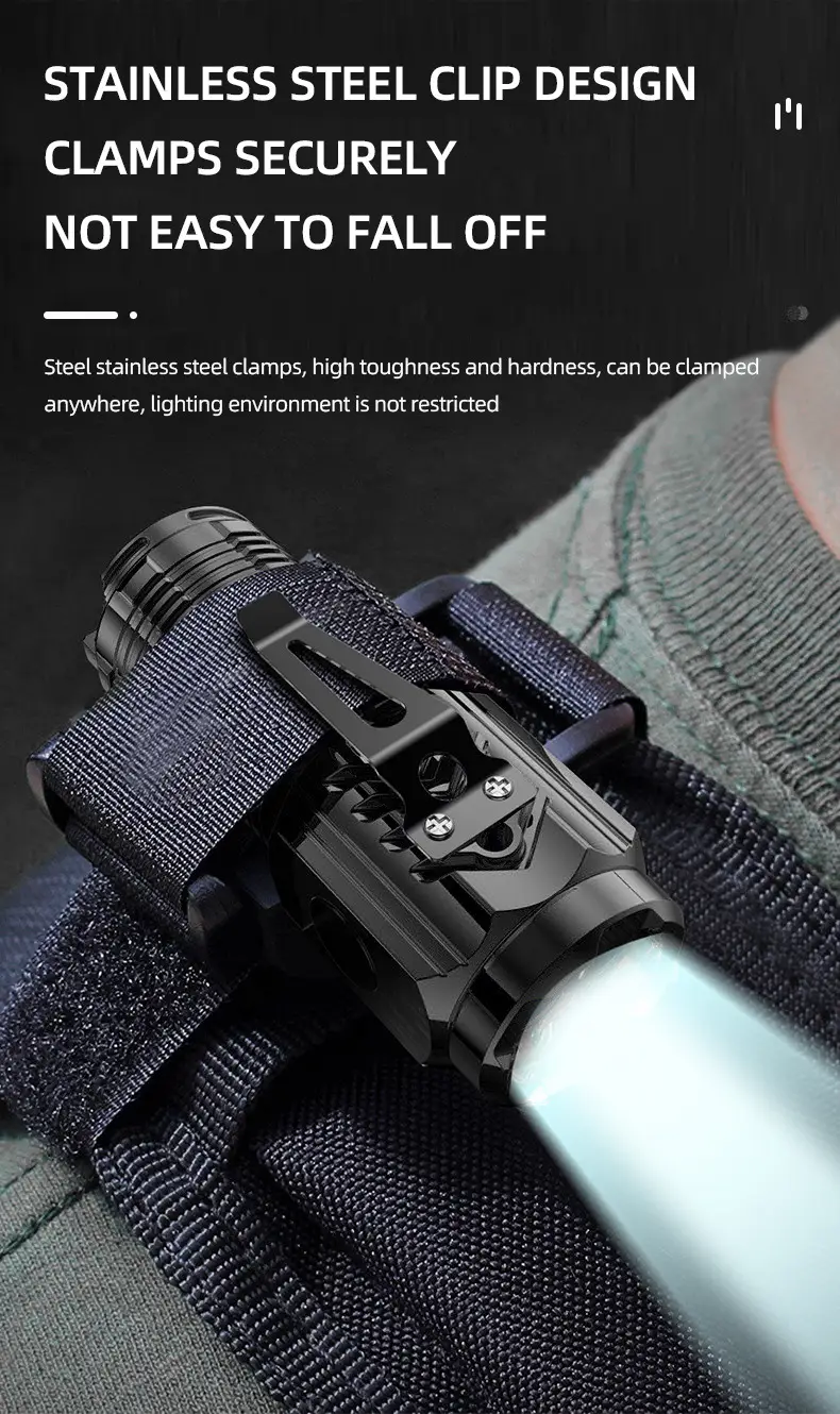 Magnetic Rechargeable Flashlight with Pen Clip & Three Colors β feature 7