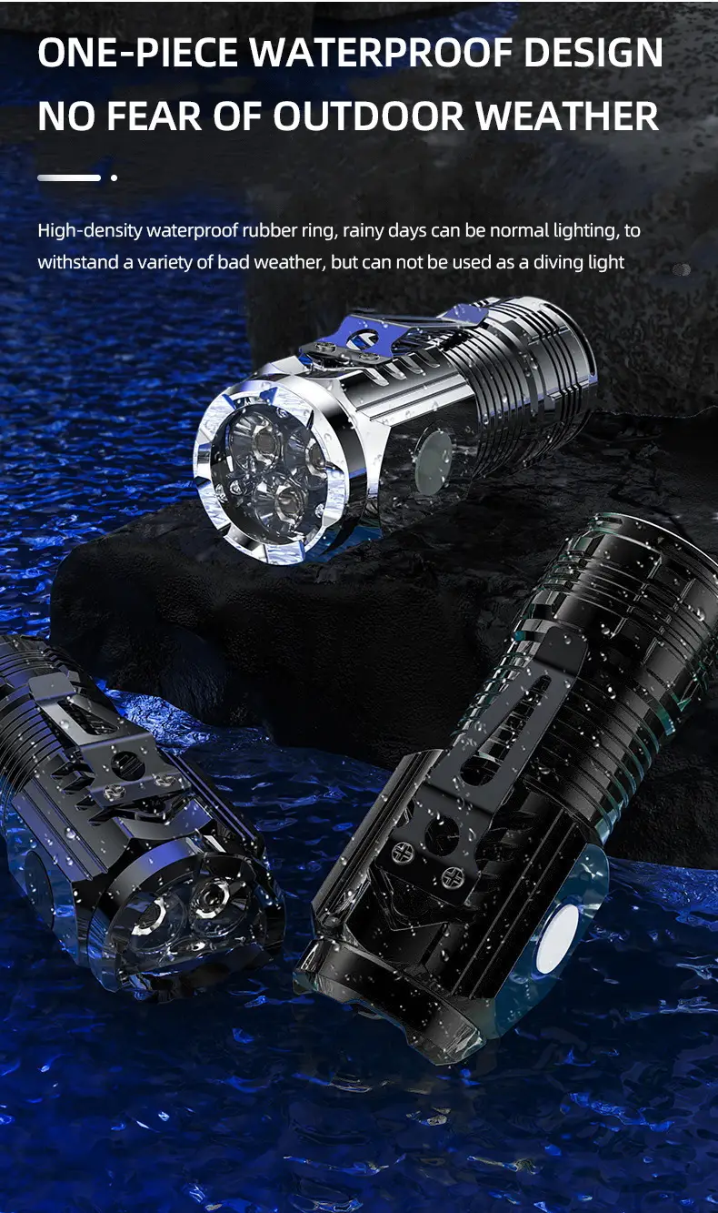 Magnetic Rechargeable Flashlight with Pen Clip & Three Colors β feature 8