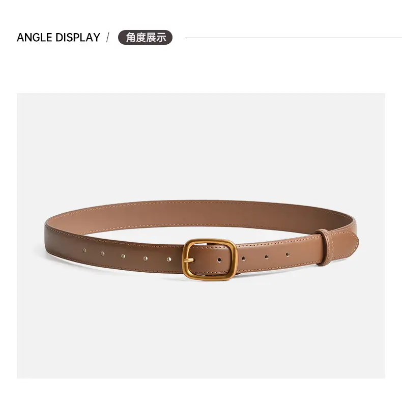 Women's Antique Leather Belt Brown Cross-Border Style — feature 8
