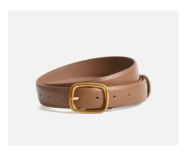 Women's Antique Leather Belt Brown Cross-Border Style — feature 9
