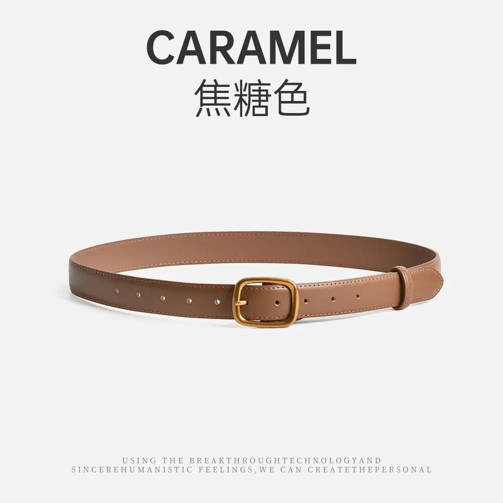Women's Antique Leather Belt Brown Cross-Border Style