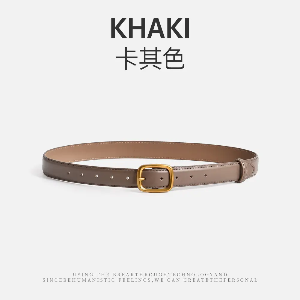 Women's Antique Leather Belt Brown Cross-Border Style