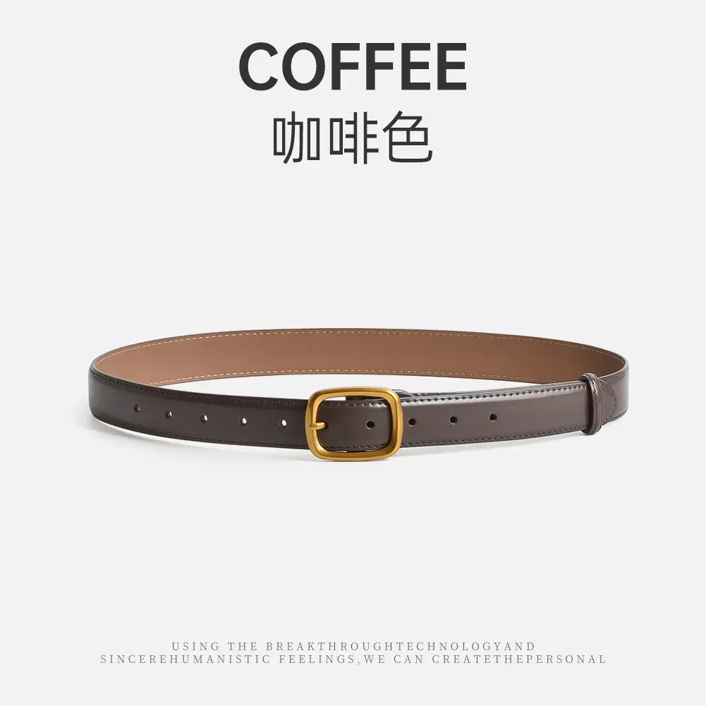 Women's Antique Leather Belt Brown Cross-Border Style