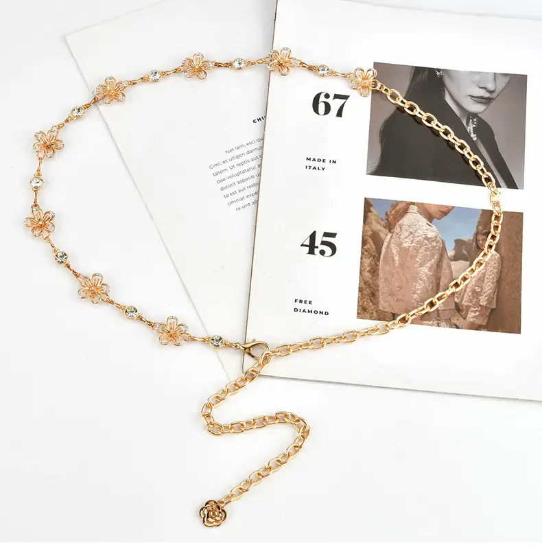 Silver Rhinestone Waist Chain for Women — feature 4