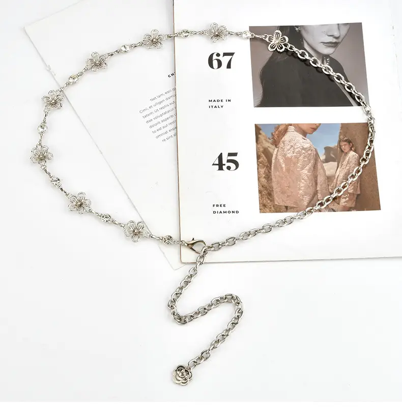 Silver Rhinestone Waist Chain for Women — feature 5