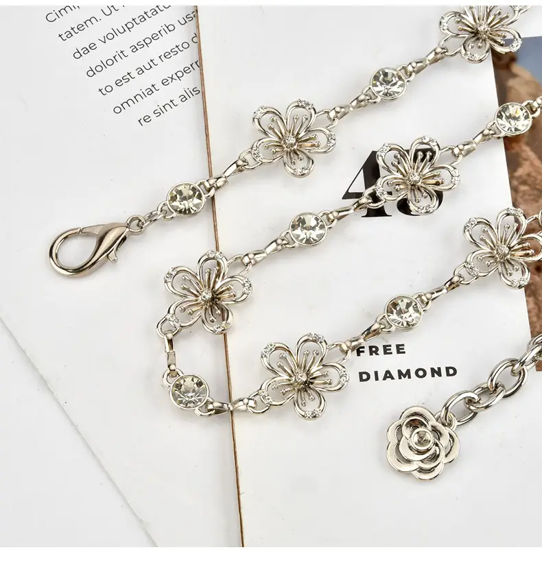 Silver Rhinestone Waist Chain for Women — feature 7