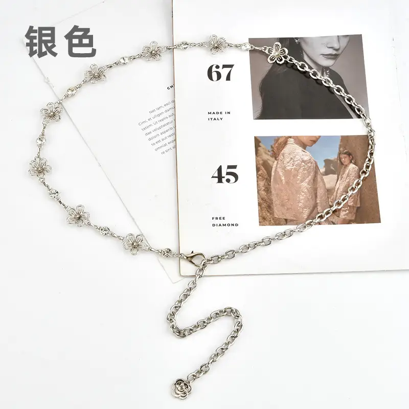 Silver Rhinestone Waist Chain for Women - Image 2