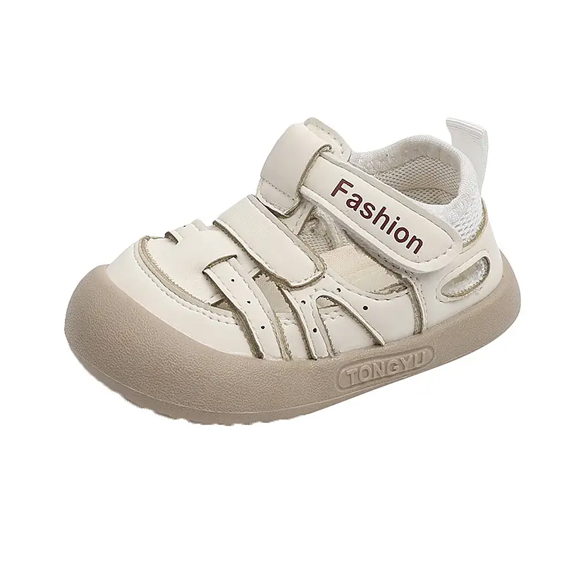 British Style White Toddler Sandals Anti-Collision