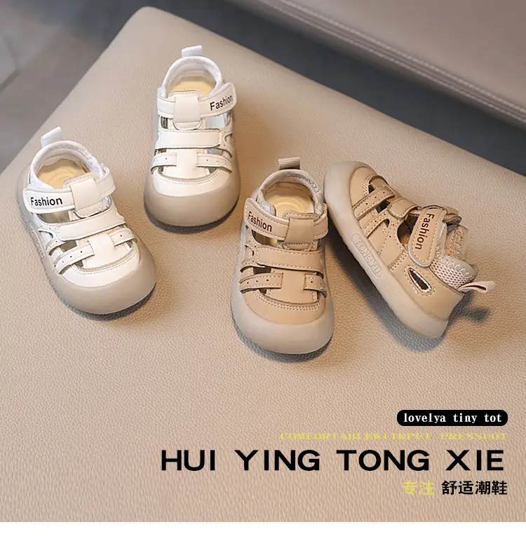 British Style White Toddler Sandals Anti-Collision — feature 1