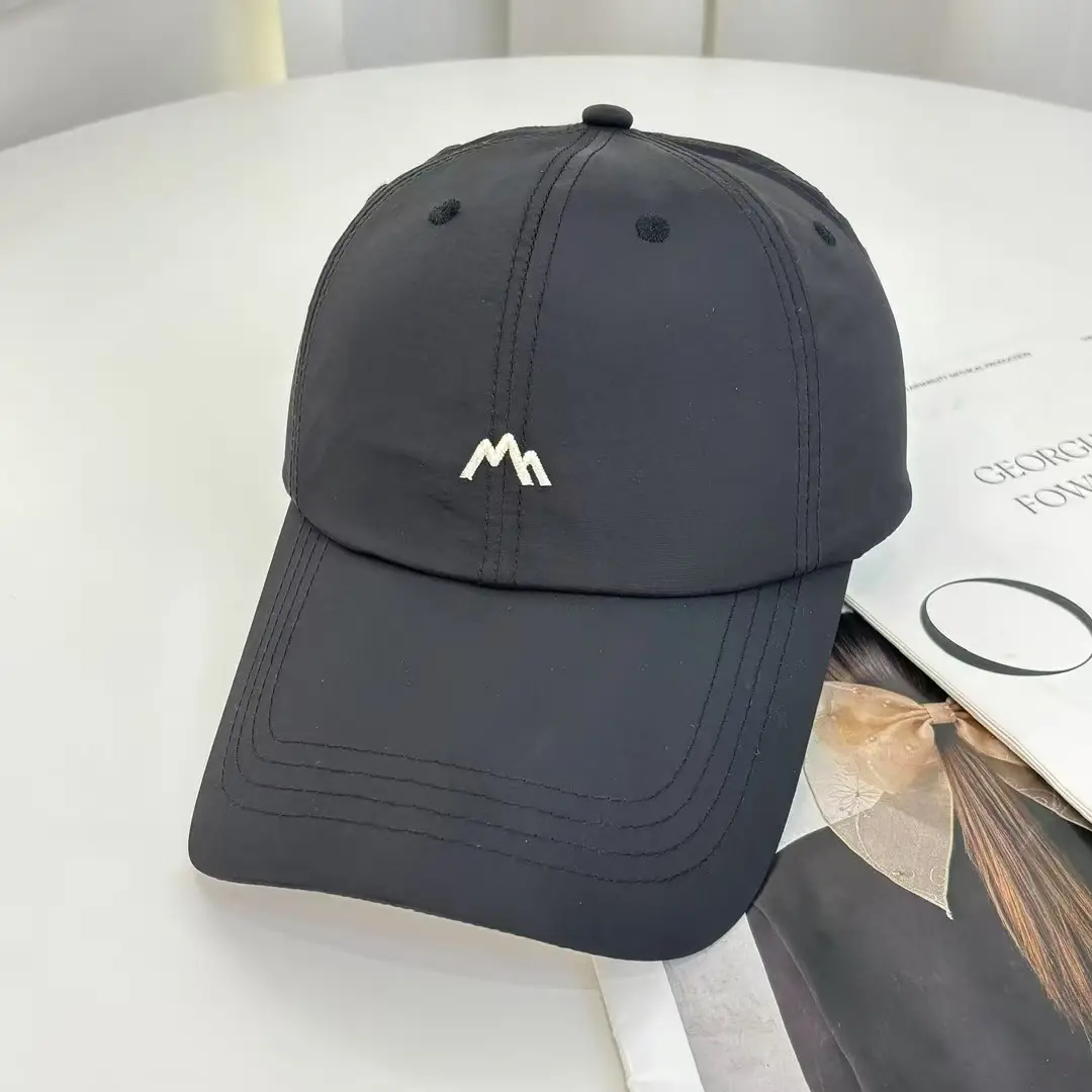 Korean Letter Embroidered Baseball Cap White - Image 6