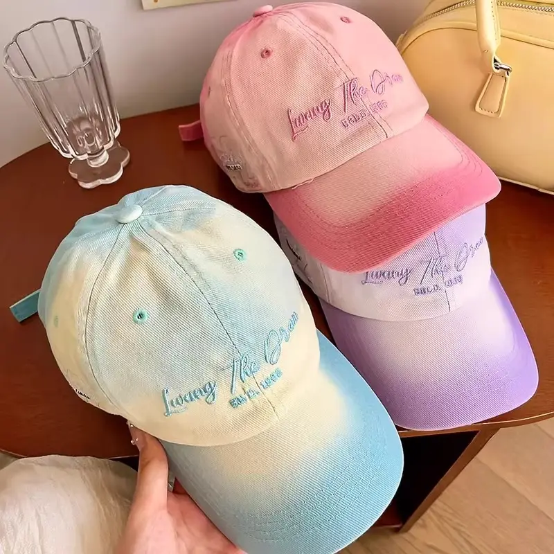 Pink Gradient Letter Baseball Cap for Women 2025