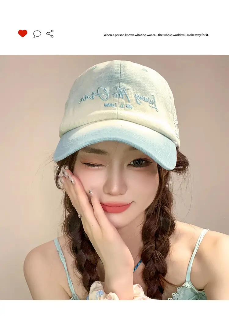 Pink Gradient Letter Baseball Cap for Women 2025 — feature 1