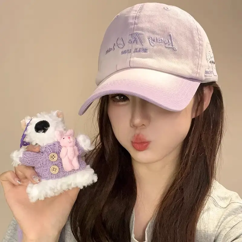 Pink Gradient Letter Baseball Cap for Women 2025