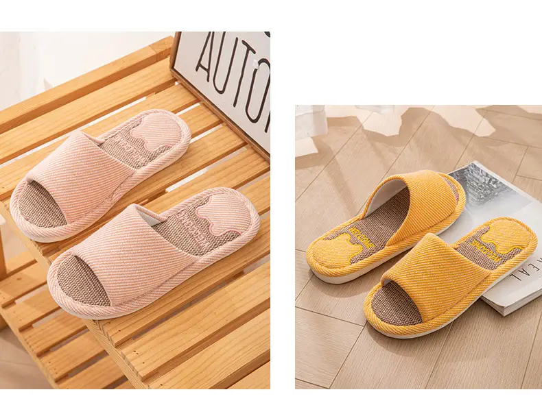 Linen Slippers for Women, Summer Outdoor Wear, Indoor Home, Non-Slip Soft Bottom Home, Four-Season Cotton and Linen Slippers for Men — feature 15