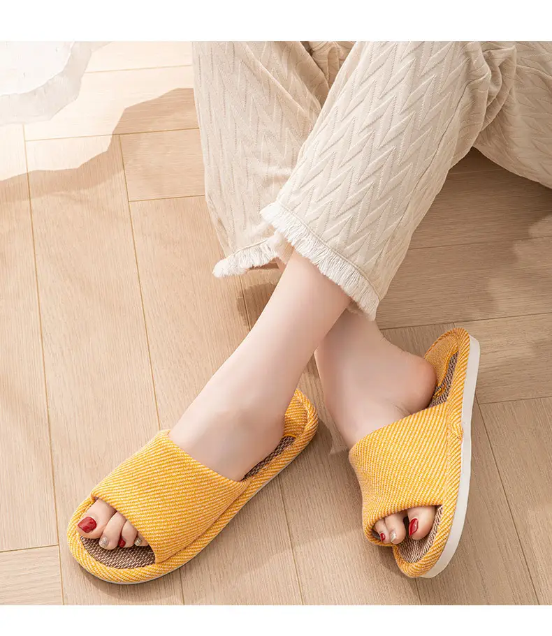 Linen Slippers for Women, Summer Outdoor Wear, Indoor Home, Non-Slip Soft Bottom Home, Four-Season Cotton and Linen Slippers for Men — feature 16