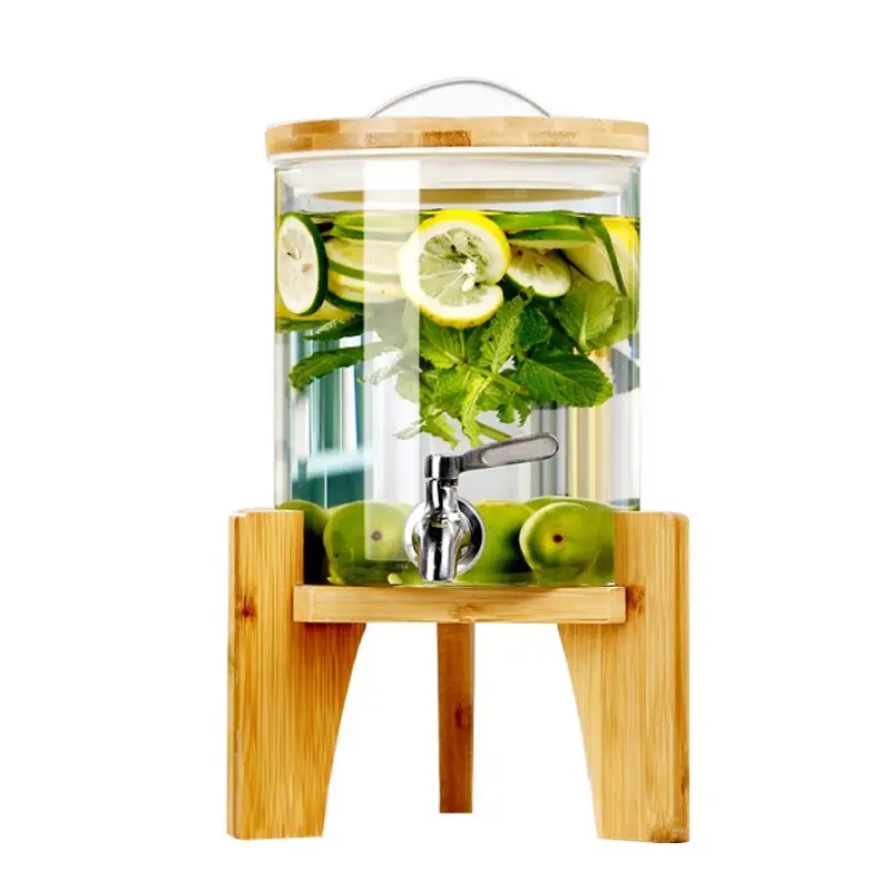 Glass Fruit Juice Bucket with Hot Water & Straw - Image 18