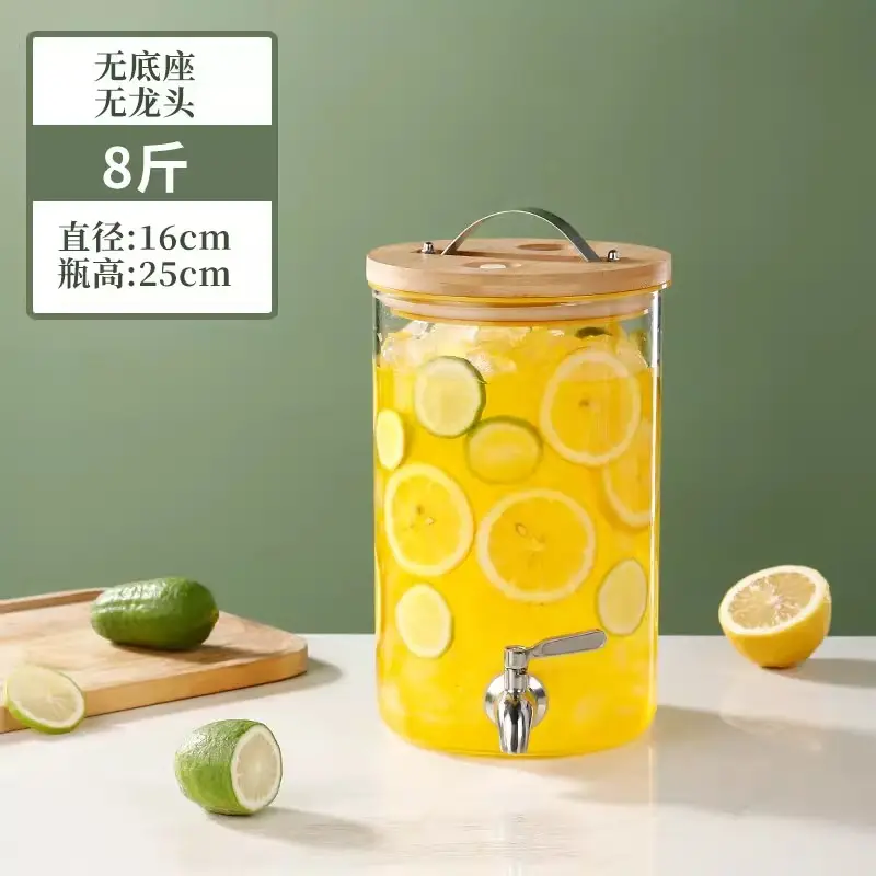 Glass Fruit Juice Bucket with Hot Water & Straw - Image 10