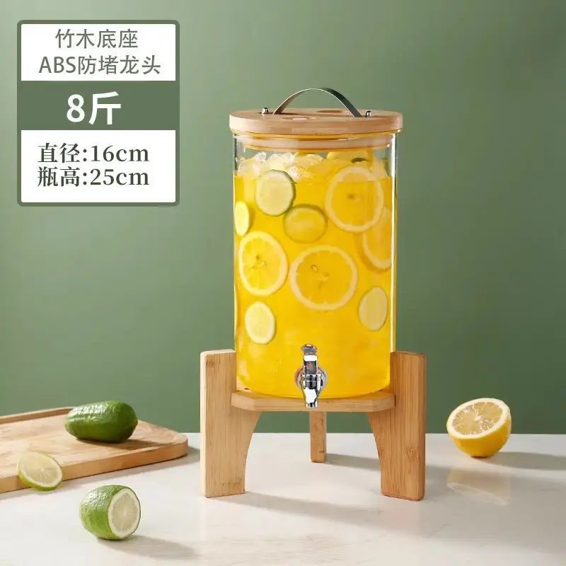 Glass Fruit Juice Bucket with Hot Water & Straw - Image 11