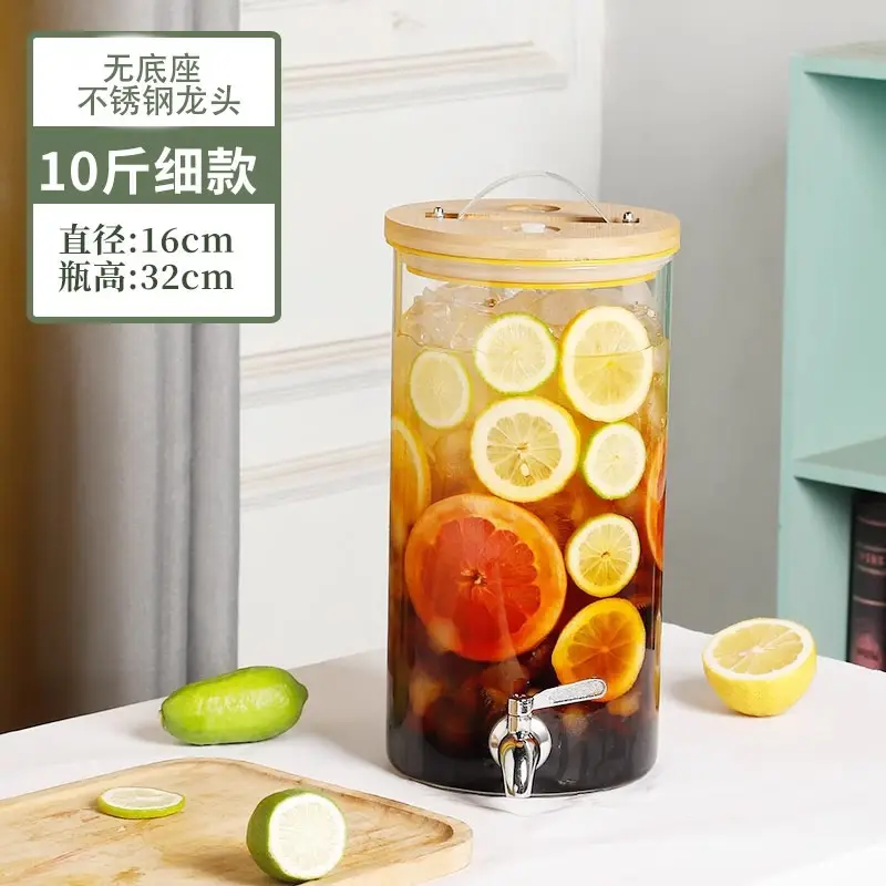 Glass Fruit Juice Bucket with Hot Water & Straw - Image 12