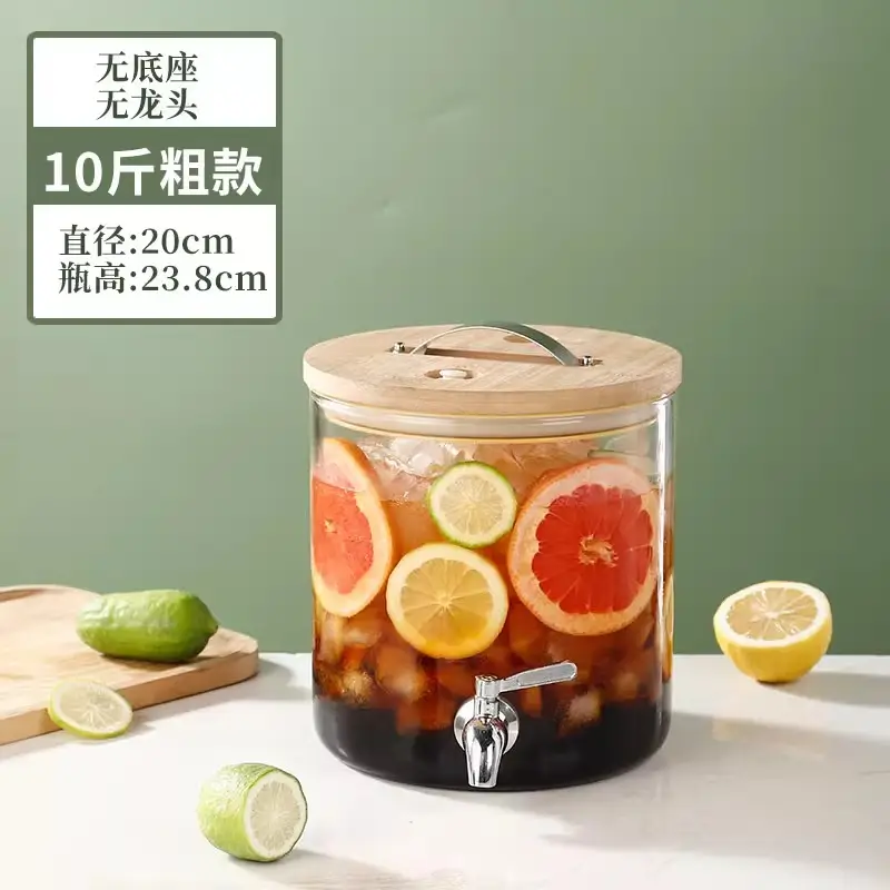 Glass Fruit Juice Bucket with Hot Water & Straw - Image 13