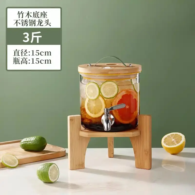 Glass Fruit Juice Bucket with Hot Water & Straw - Image 4