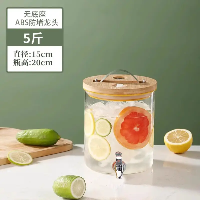 Glass Fruit Juice Bucket with Hot Water & Straw - Image 5
