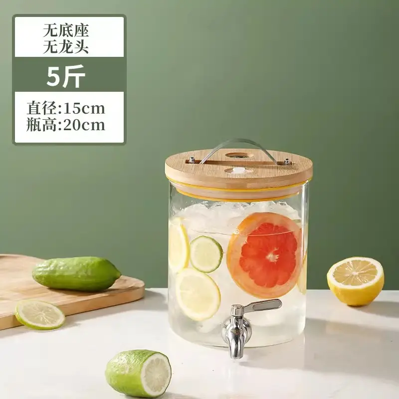 Glass Fruit Juice Bucket with Hot Water & Straw - Image 6