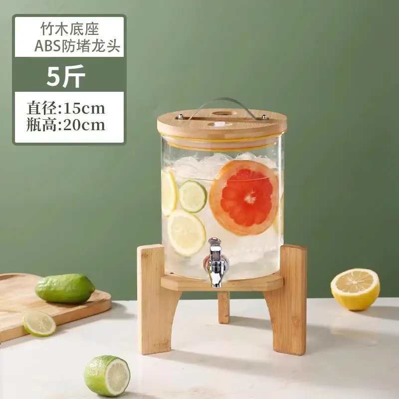 Glass Fruit Juice Bucket with Hot Water & Straw - Image 7