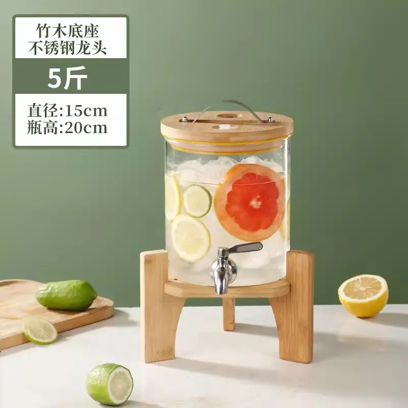 Glass Fruit Juice Bucket with Hot Water & Straw - Image 8