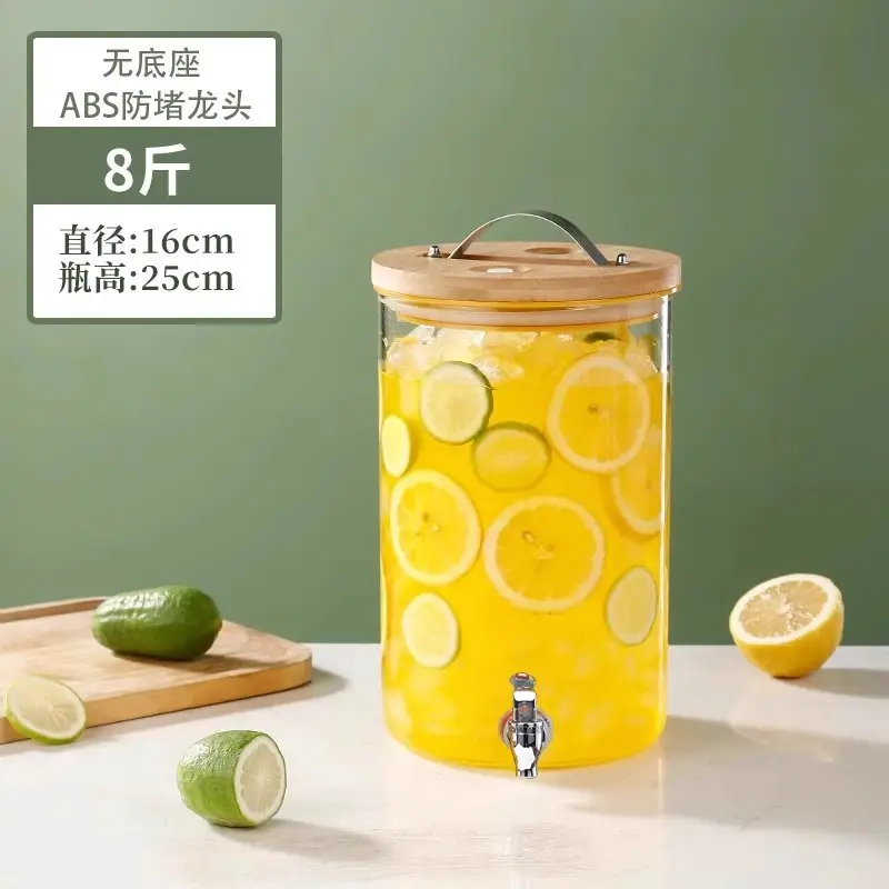 Glass Fruit Juice Bucket with Hot Water & Straw - Image 9