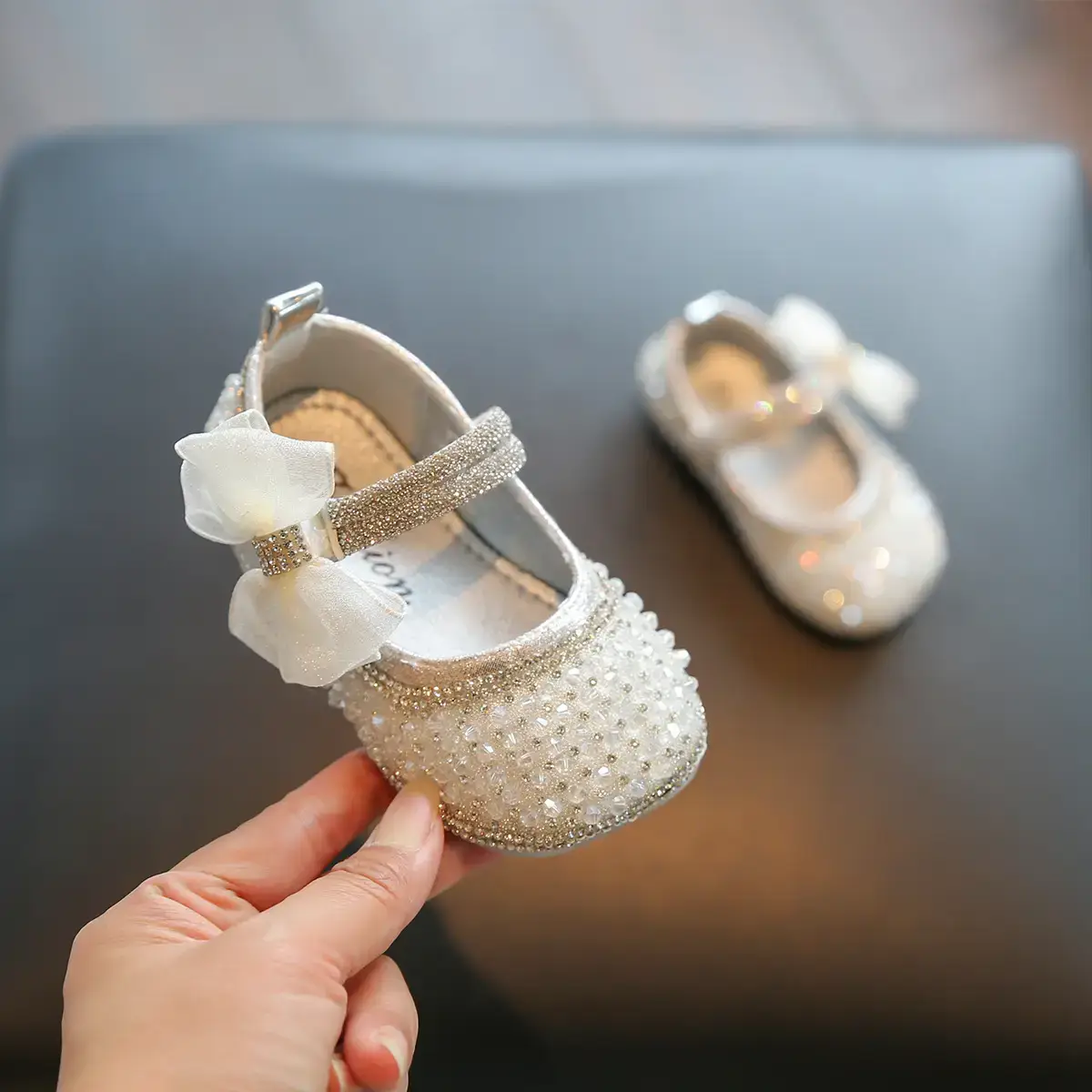 Baby Girls Crystal Pearl Flat Shoes New Year — feature 4