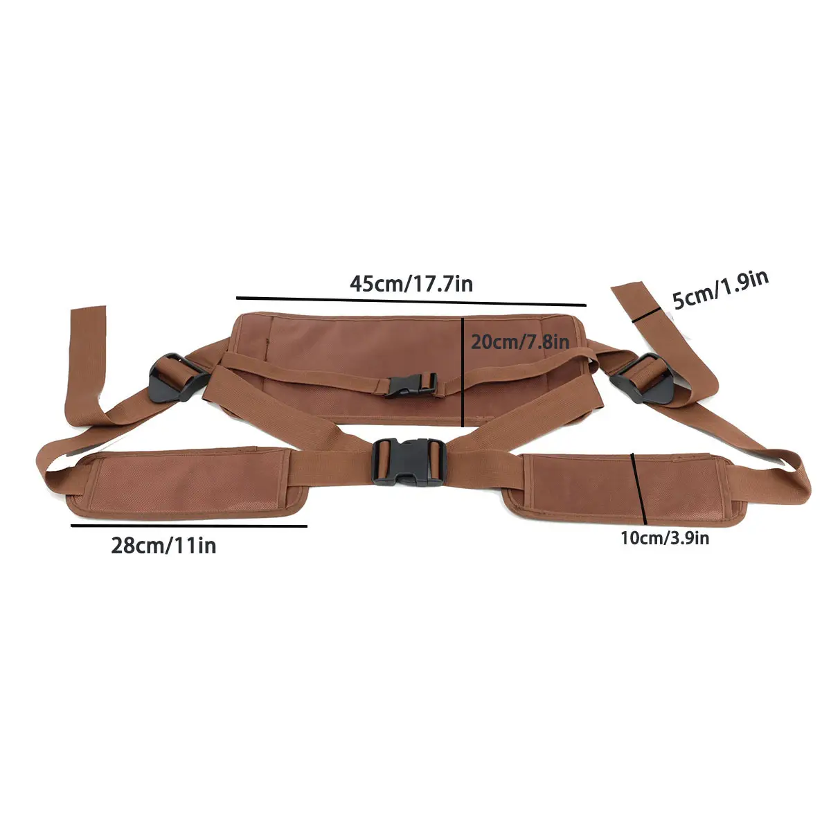 Meditation Belt with Spine Alignment & Yoga Strap Brown — feature 1
