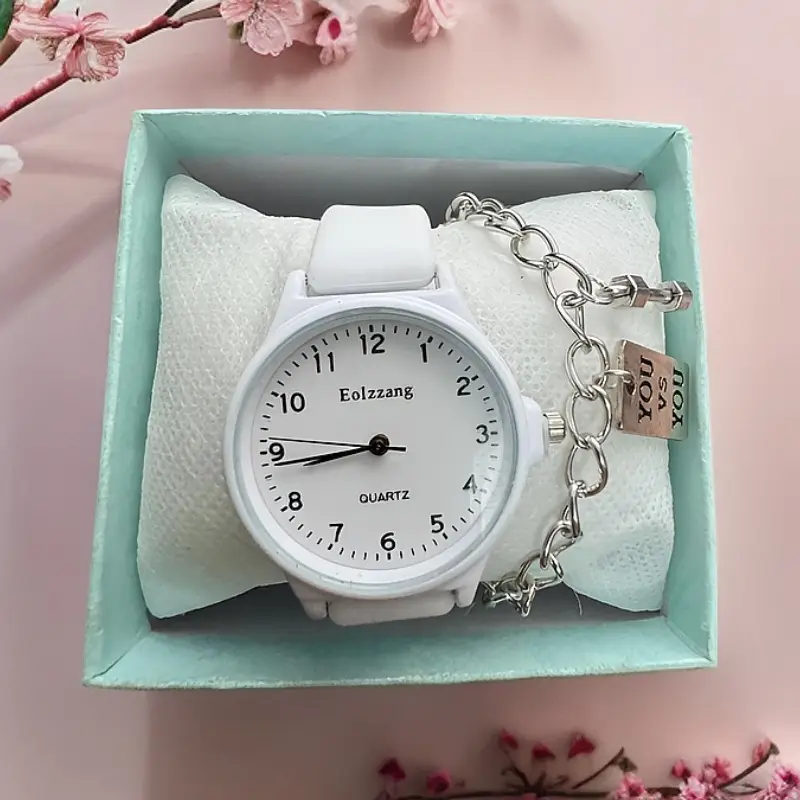Sweet White Chain Watch for Girls Middle School - Image 2